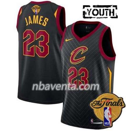 Camiseta Niños Cleveland Cavaliers LeBron James 23 2018 NBA Finals Nike Negro Swingman